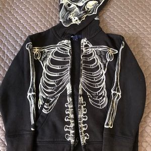Gap Kids skeleton glow in the dark zip up hoodie!